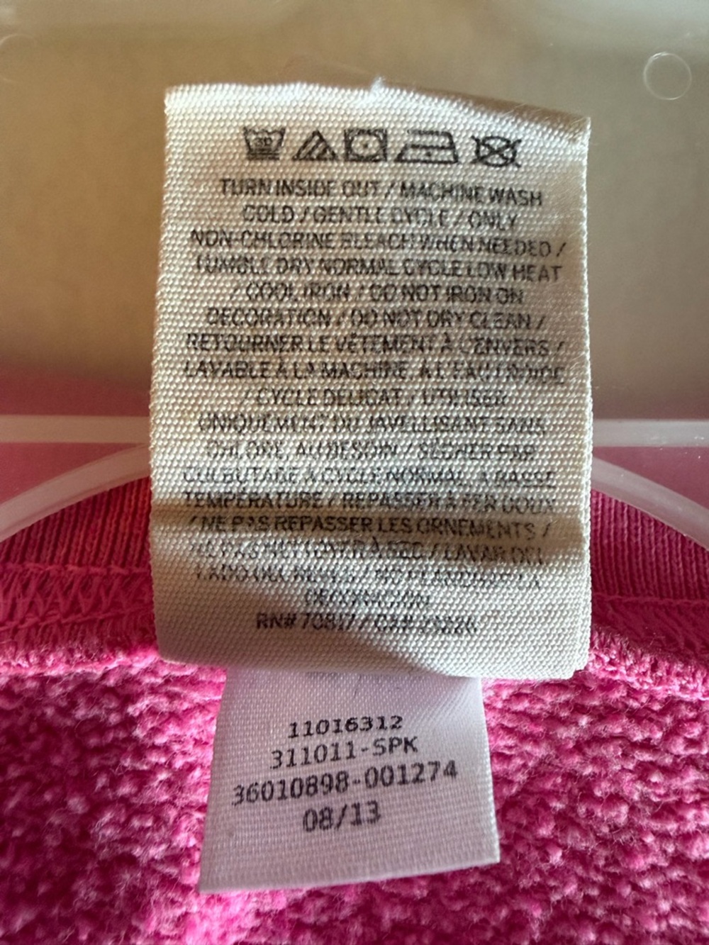 PINK Victoria's Secret Oversized Crewneck Sweatshirt with Black & White Stripes - Picture 4 of 5